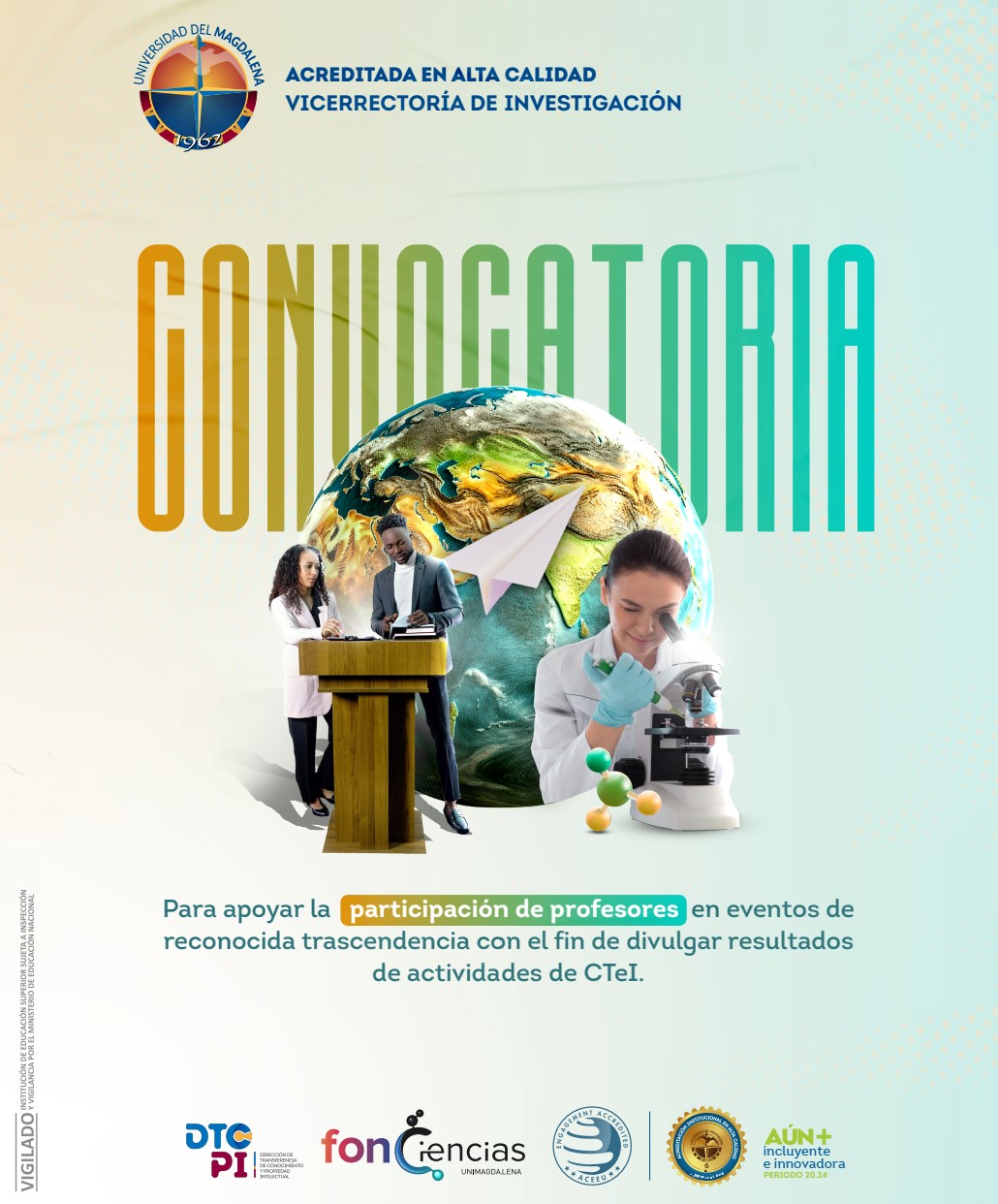 Convocatoria para apoyar la participación de profesores en eventos de reconocida trascendencia