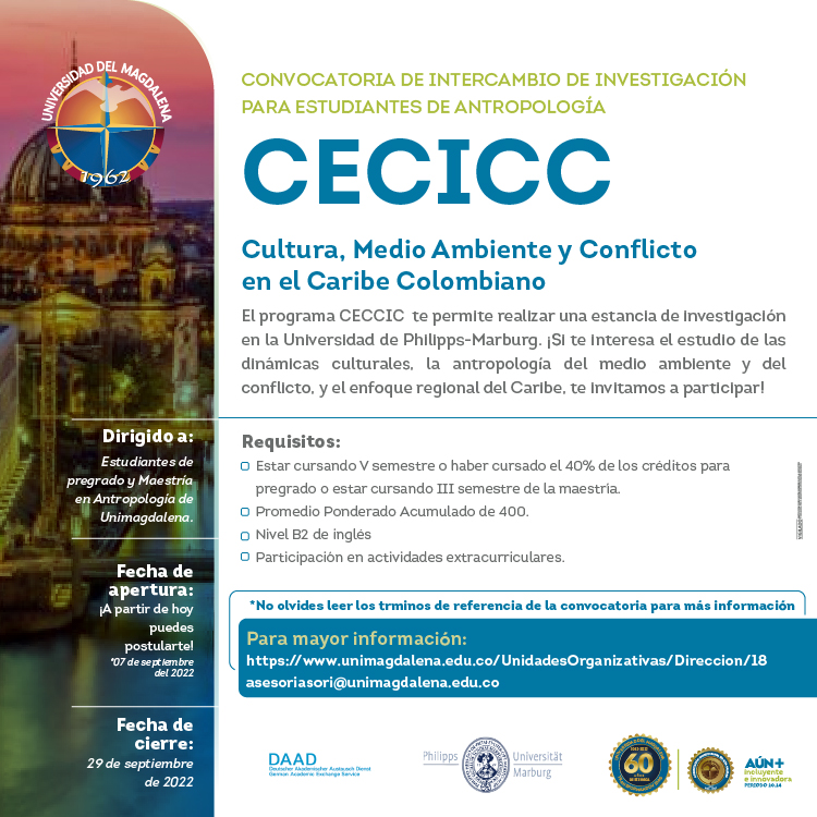 CONVOCATORIA DE INTERCAMBIO DE INVESTIGACIÓN PARA ESTUDIANTES DE ANTROPOLOGÍA EN EL MARCO DEL PROGRAMA CECICC