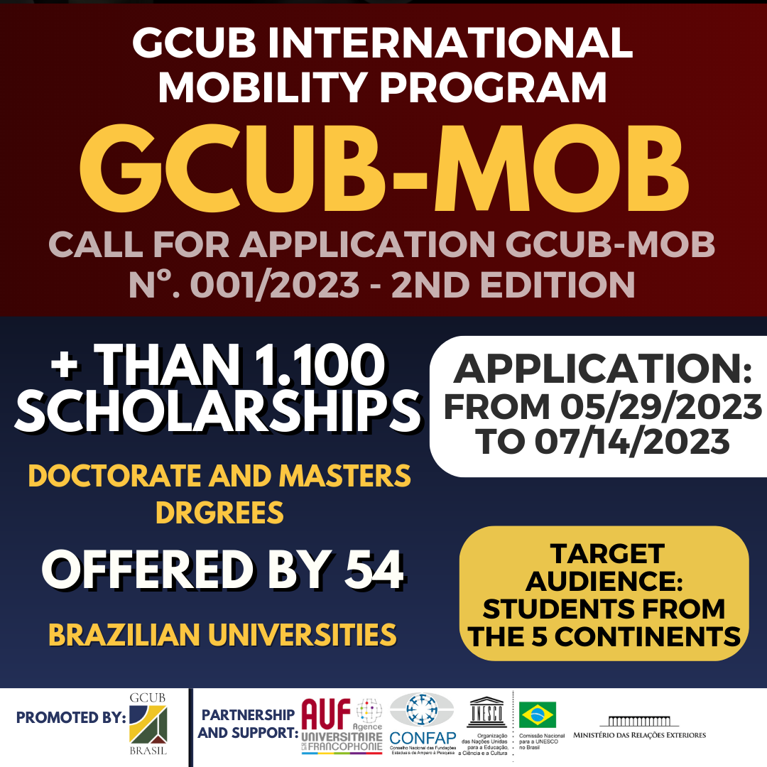 Becas de Máster y Doctorado para estudiantes extranjeros en Brasil - GCUB-Mob 2023